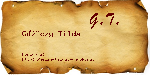 Géczy Tilda névjegykártya